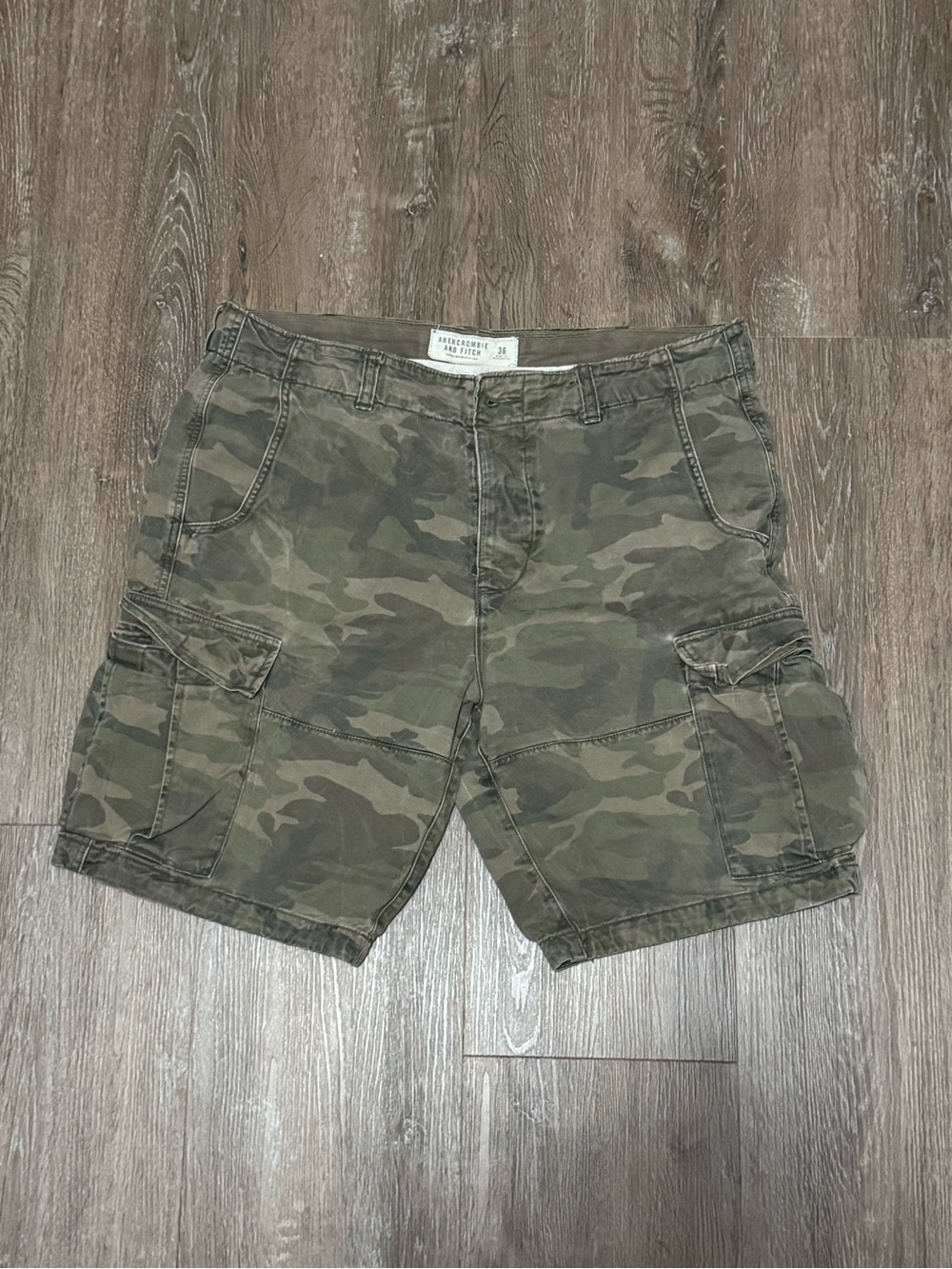 Abercrombie & Fitch Green Camo Cargo Shorts
